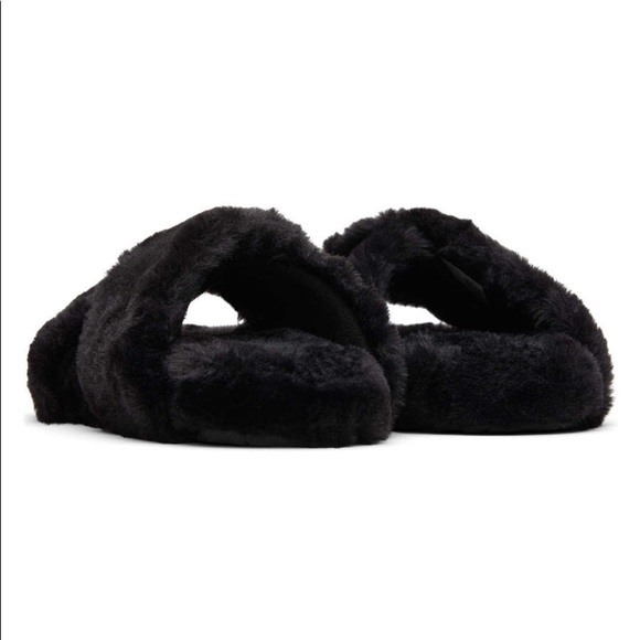 Toms Women's Susie Eva Faux Fur Slip On Slippers Slides Black Size 7 - Picture 4 of 6